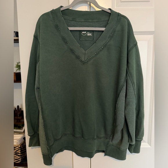 aerie Tops - Aerie Deep Green V-Neck Top